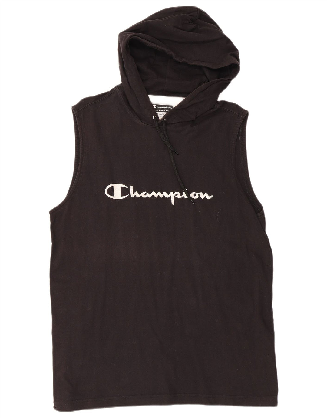Canotta grafica da uomo con cappuccio Champion XL in cotone nero