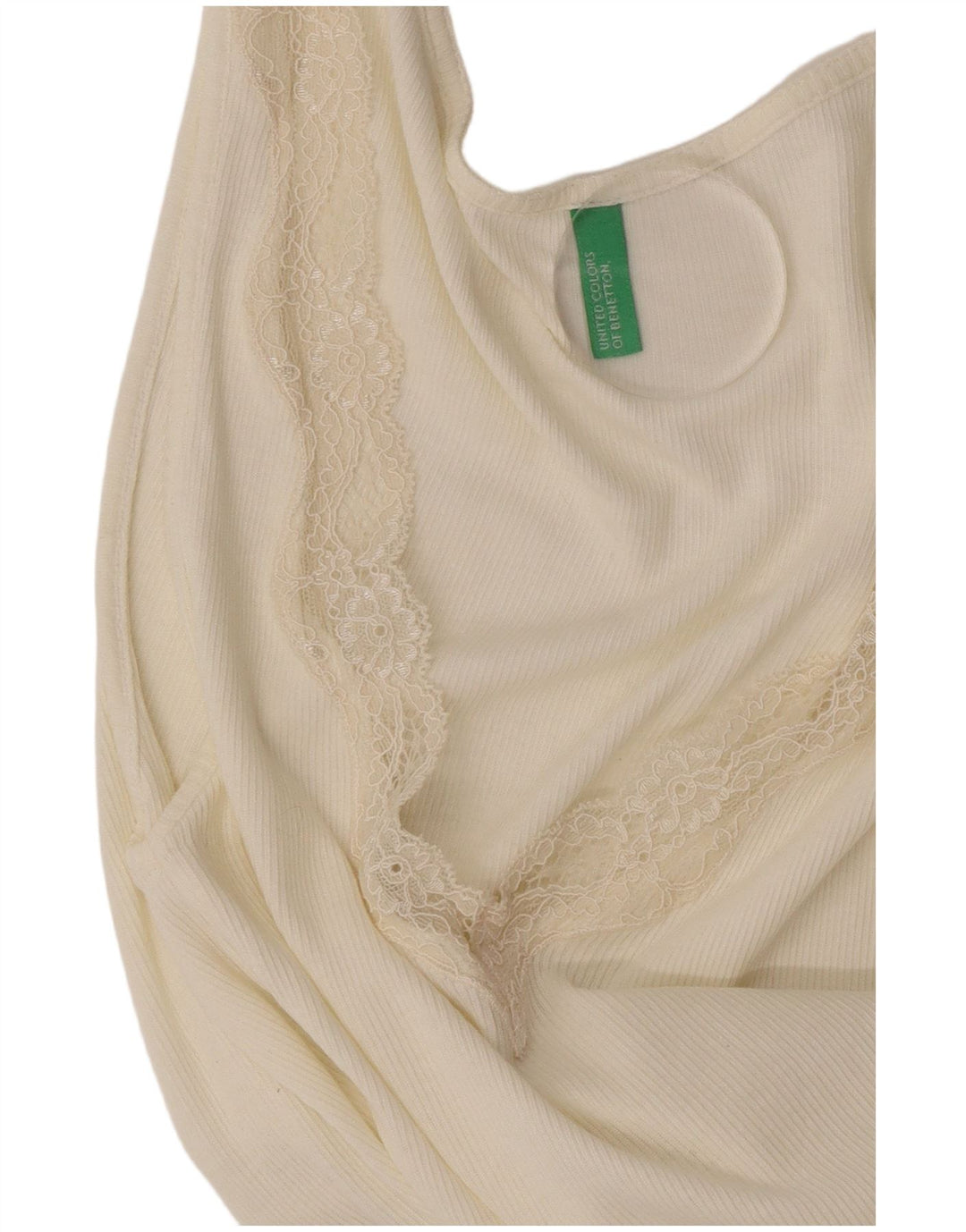 Camicetta senza maniche da donna Benetton Top UK 12 Medio Bianco