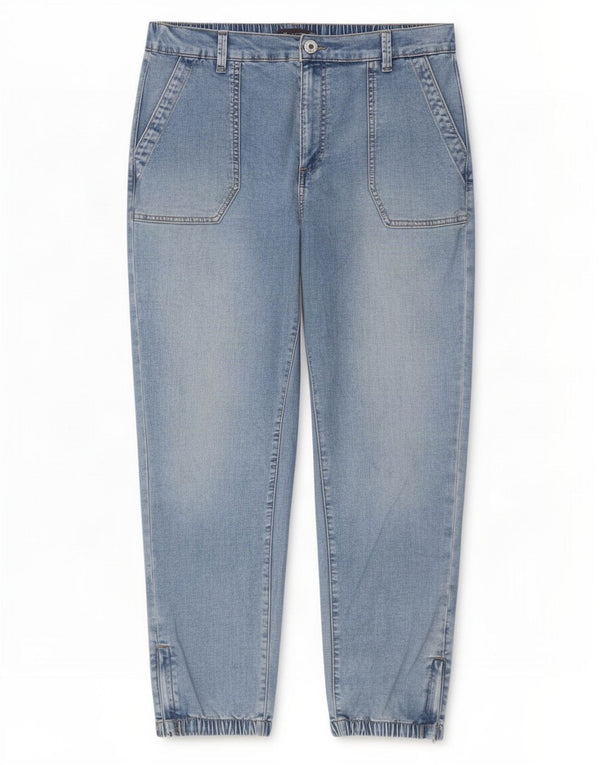 Jeans cropped da donna Marks & Spencer UK 16 Large W34 L26 Cotone blu