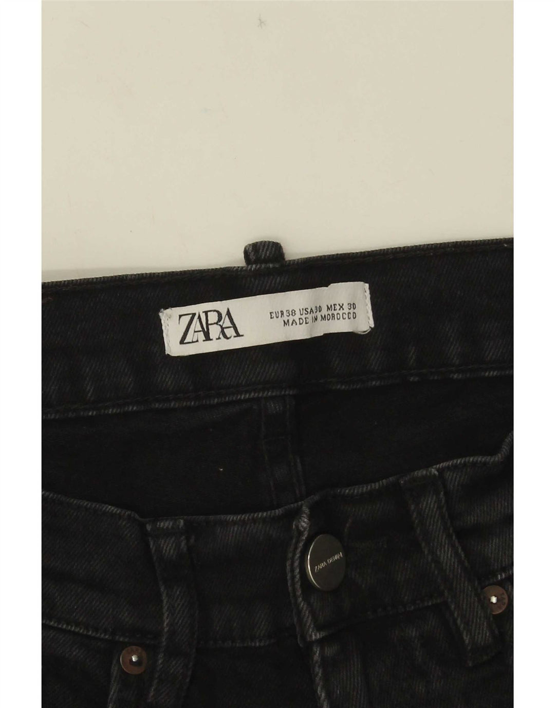 Jeans slim da uomo Zara EU 38 Small W30 L31 Nero