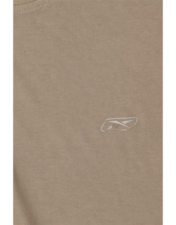 T-shirt Reebok da uomo Top in cotone kaki medio