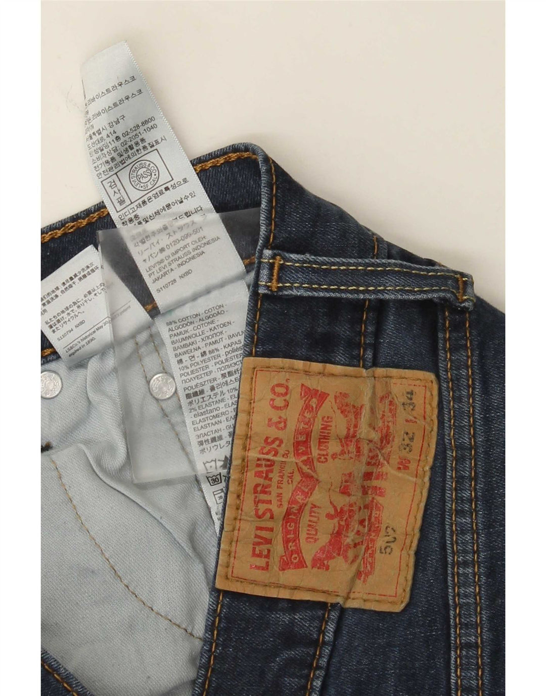 Jeans Levi's 502 affusolati da donna W32 L30 cotone blu navy