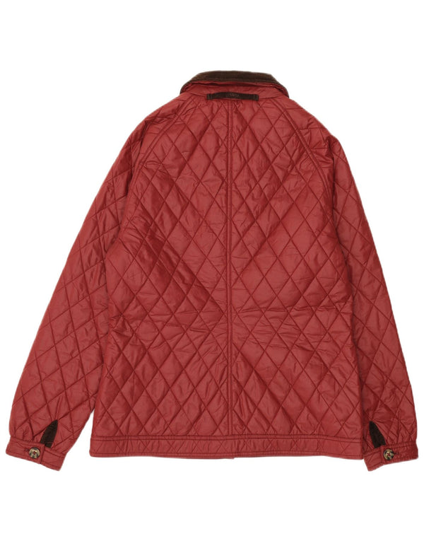 MUSTO Womens Quilted Jacket UK 14 Medium  Burgundy Colourblock Nylon