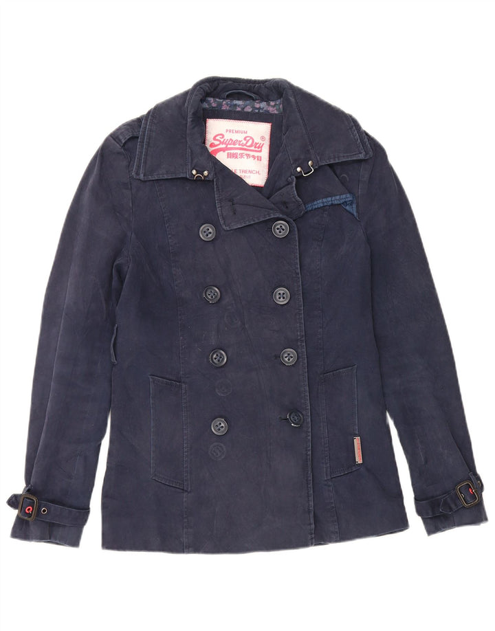 Cappotto da marinaio da donna Superdry UK 6 XS blu navy cotone