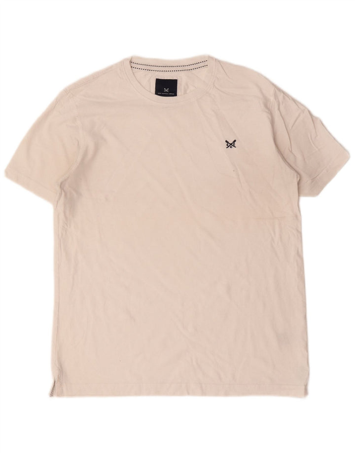 Crew Clothing T-shirt da uomo Top in cotone bianco medio