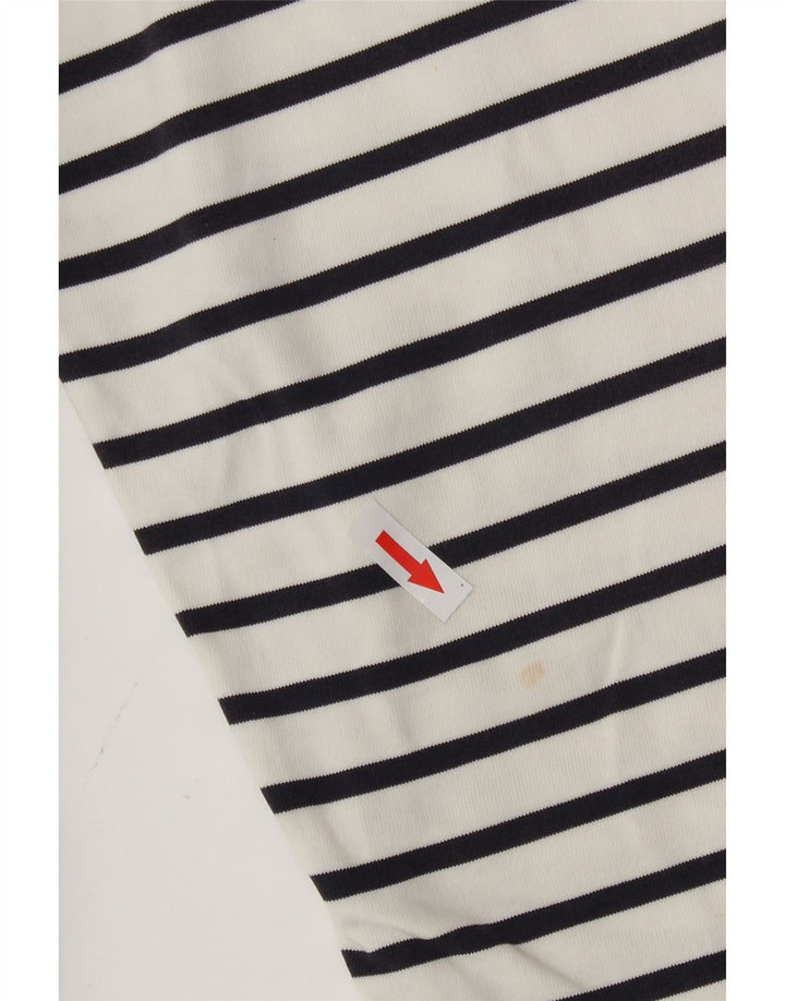 Joules Felpa da Donna con Collo a Bottone, Maglione UK 16, Grandi Righe Bianche