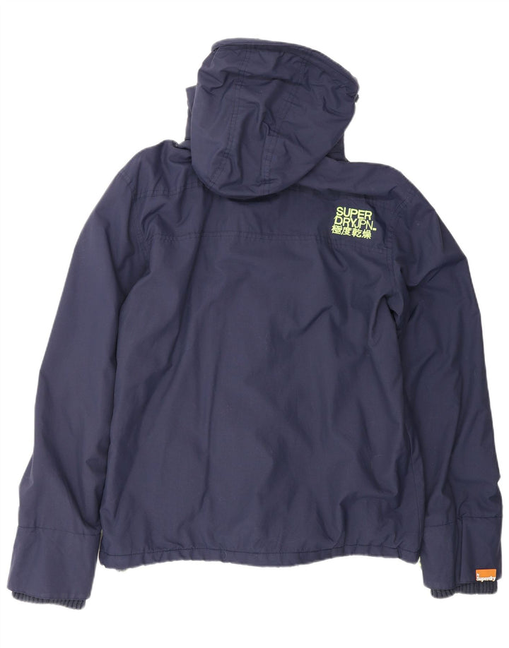 Giacca antipioggia da uomo con cappuccio The Windcheater SUPERDRY UK 42 XL Nylon blu navy