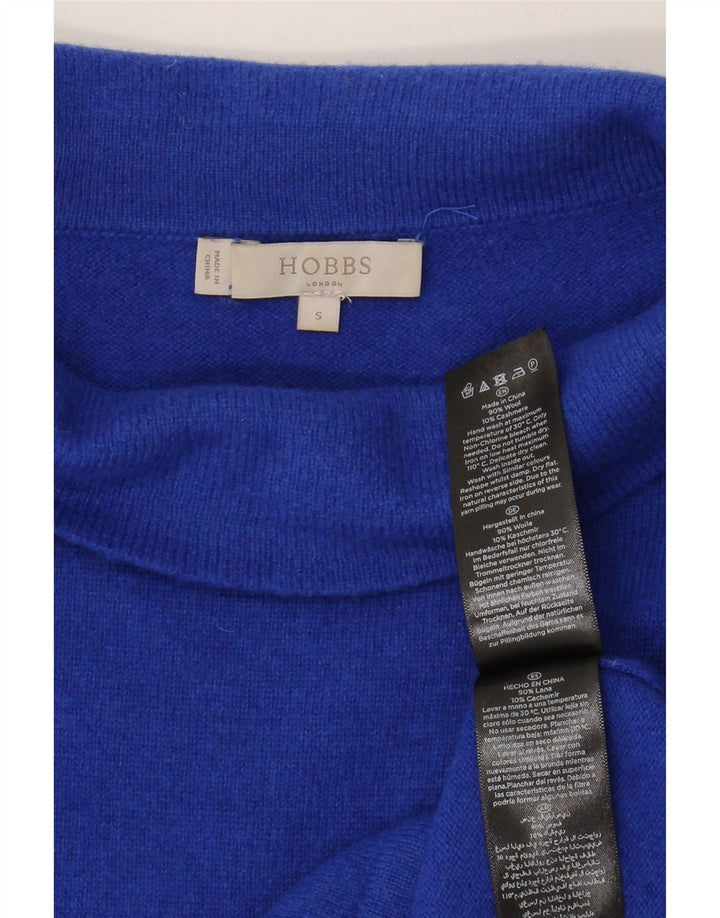 Maglione maglione a collo alto da donna HOBBS UK 10 piccolo lana blu