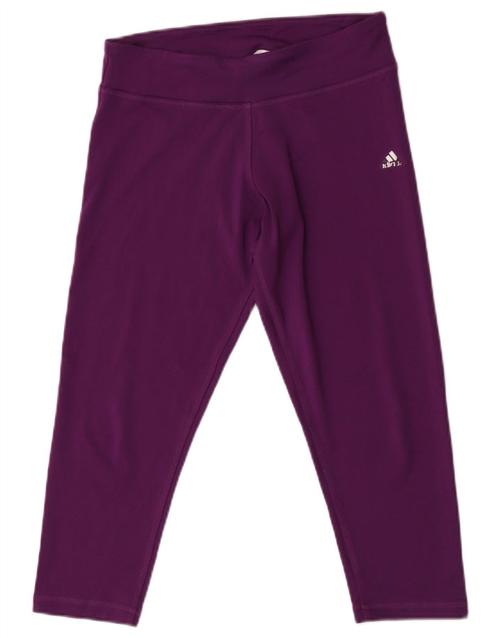 Leggings Adidas Climalite Capri da donna UK 8/10 Piccolo poliestere viola