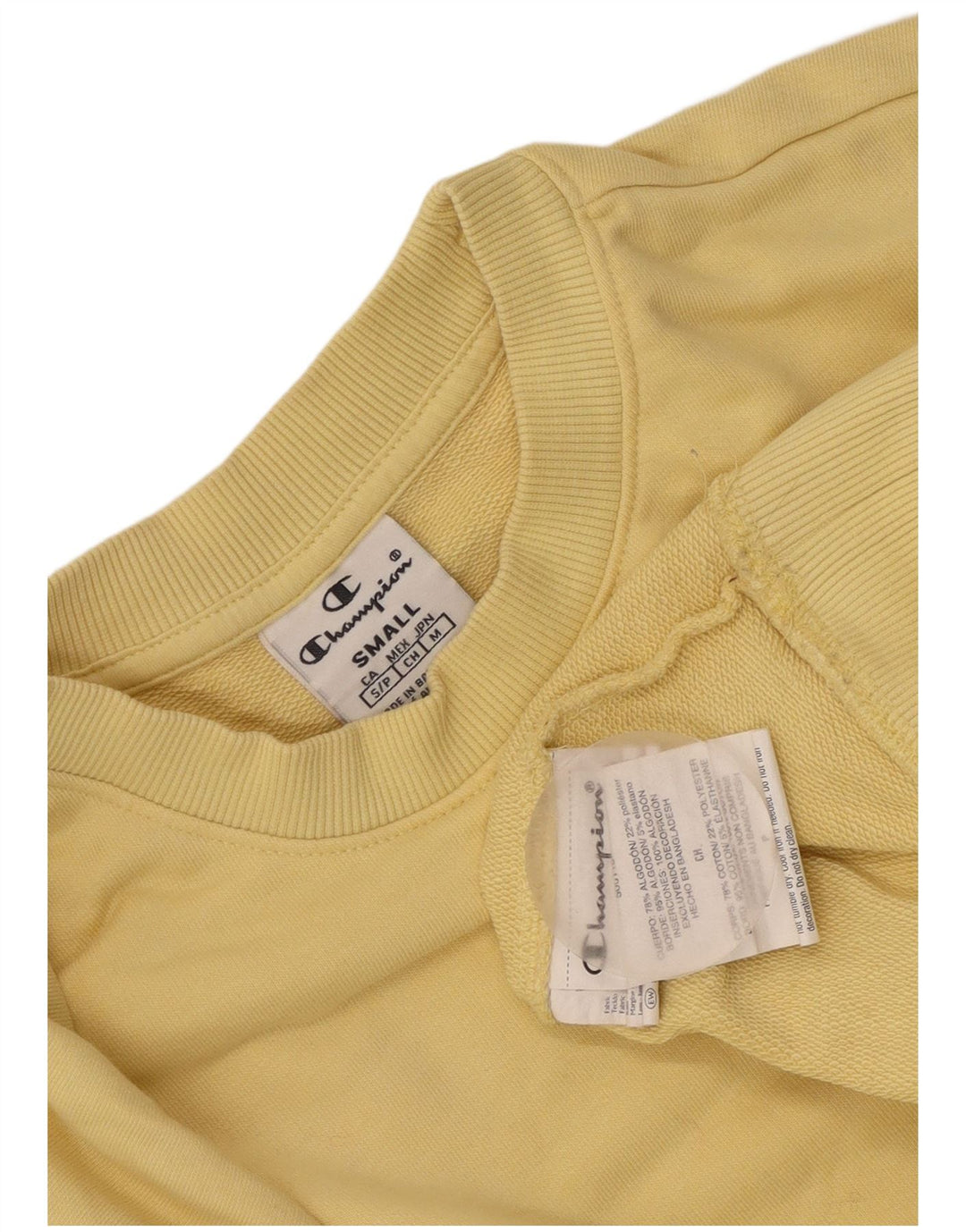 Felpa oversize da donna Champion UK 10 Small in cotone giallo