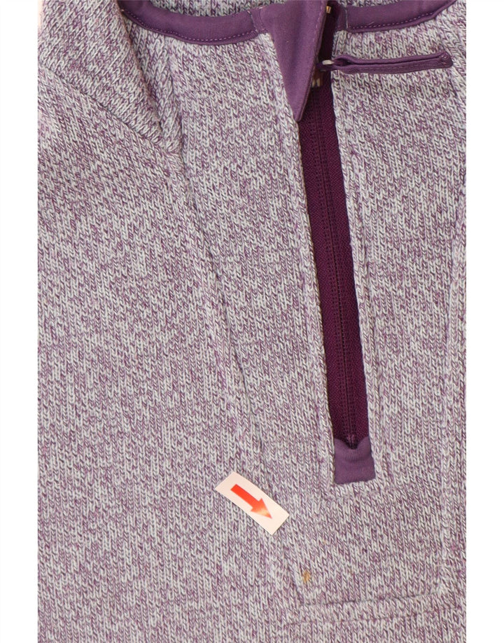 Maglione da donna con collo con zip Weird Fish UK 14 Grande poliestere viola