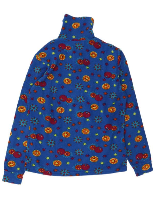 Conte of Florence Maglione in pile da uomo con zip e collo blu medio floreale