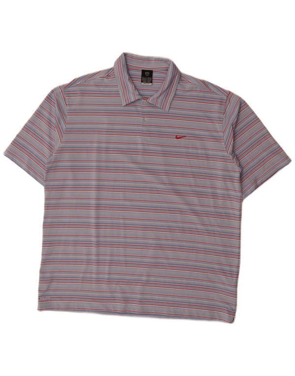 Polo Nike da uomo UK 45/47 XL poliestere a righe blu