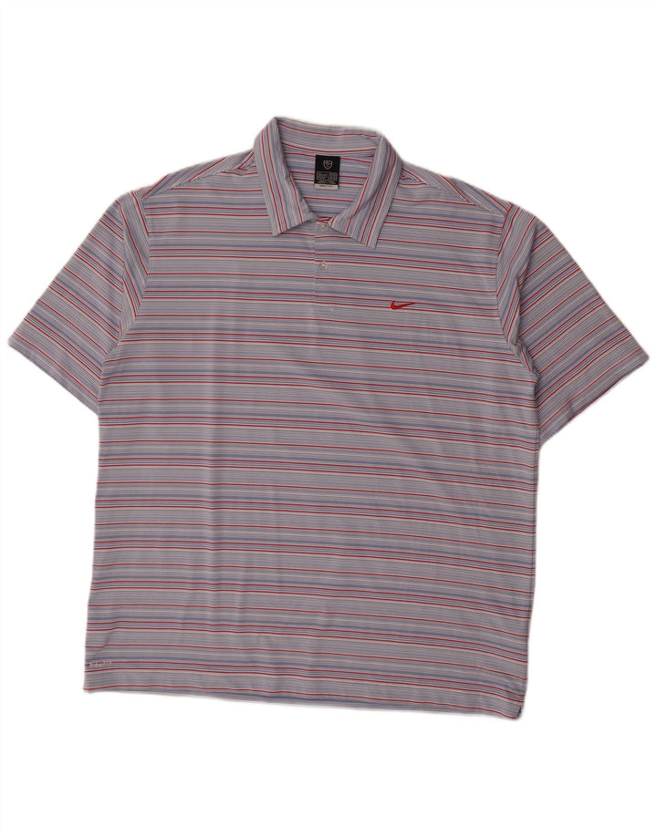 Polo Nike da uomo UK 45/47 XL poliestere a righe blu