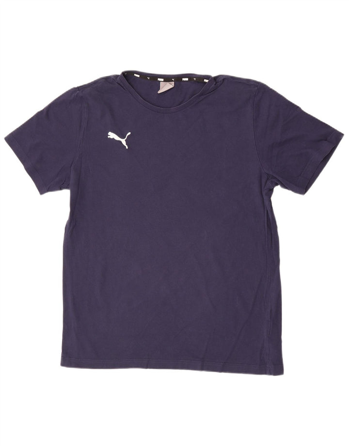 T-shirt da uomo Puma Top Large in cotone blu navy