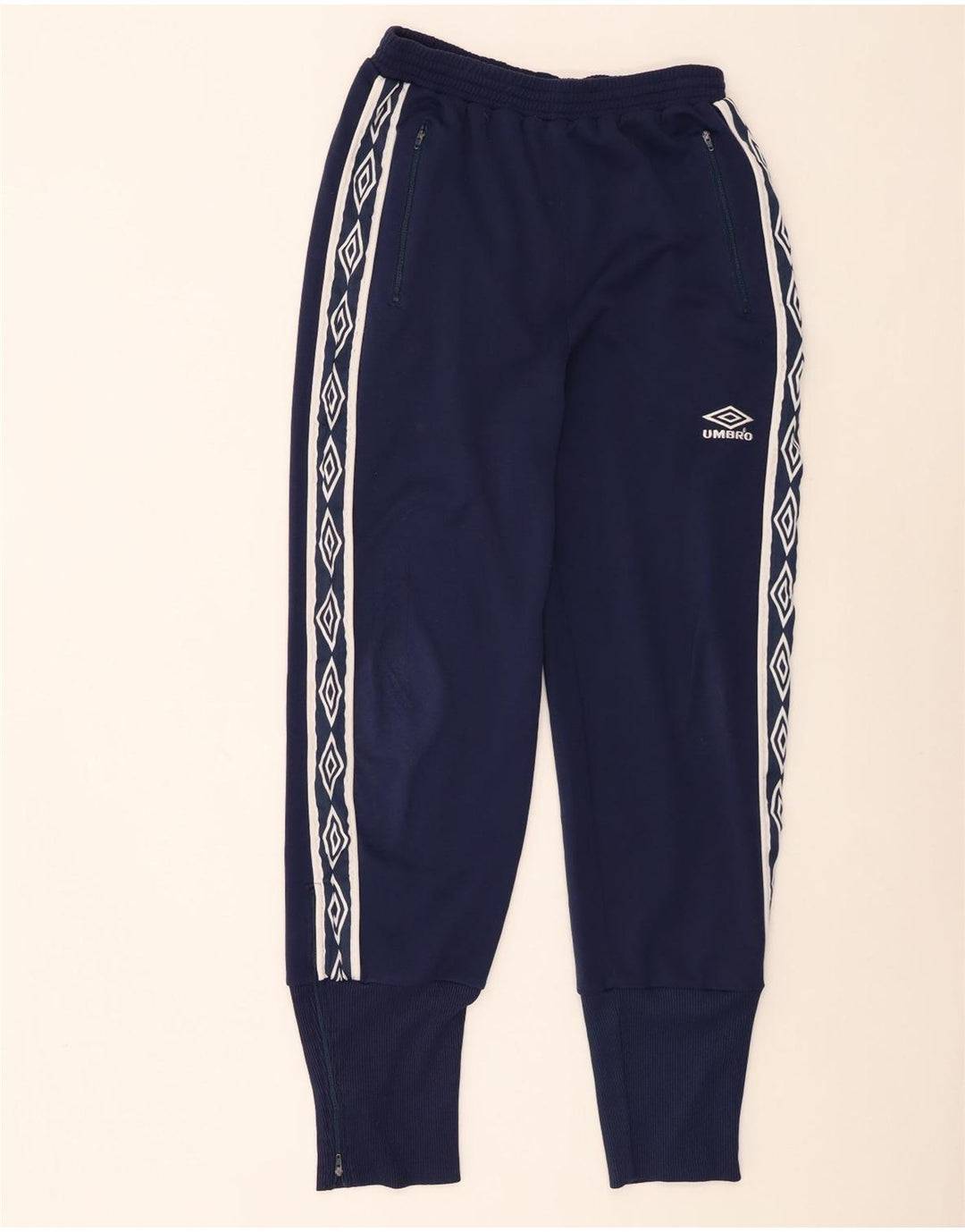 Pantaloni da tuta con grafica Umbro da uomo, pantaloni da jogging, grandi, in poliestere blu navy