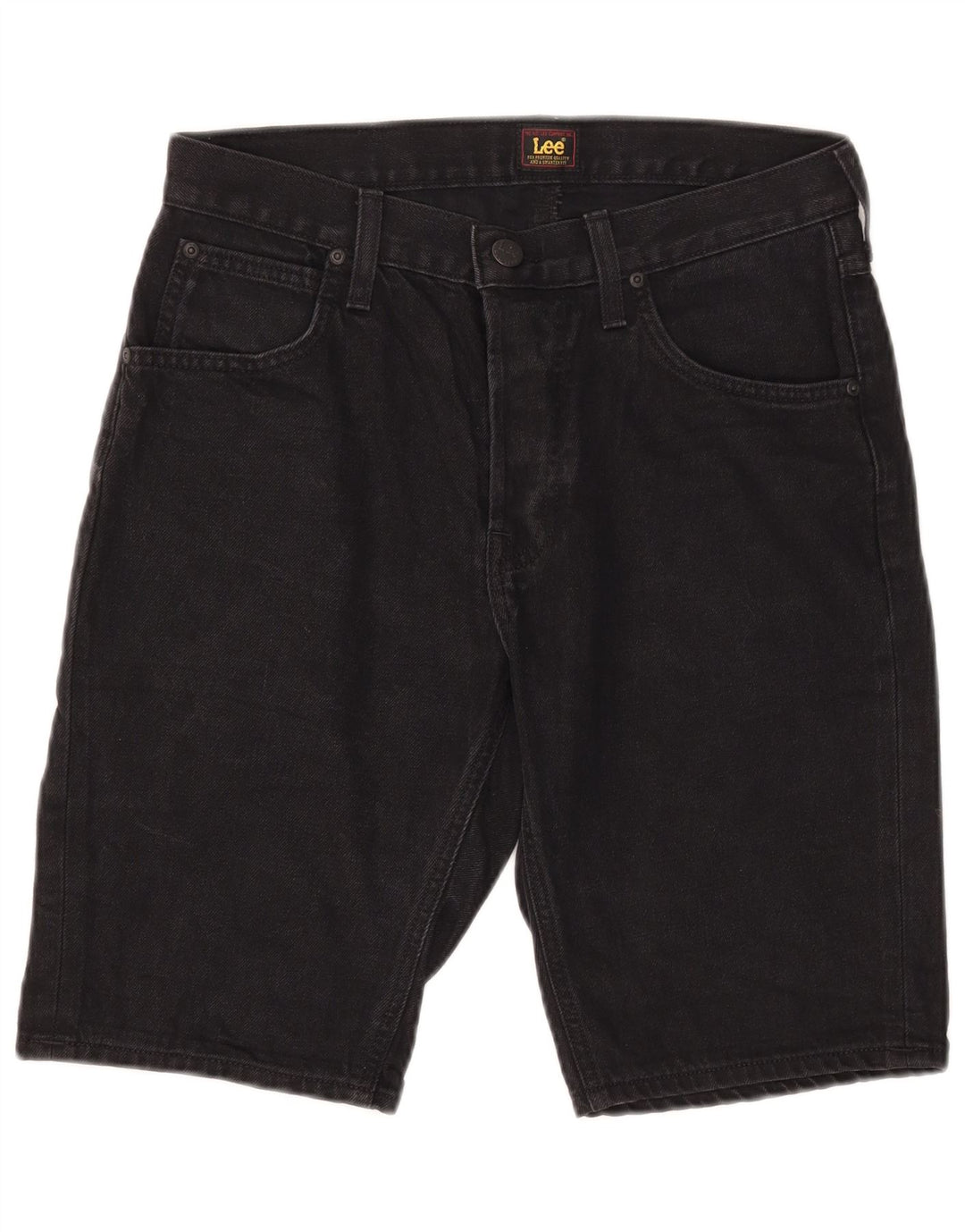 Pantaloncini di jeans da uomo Lee W30 cotone nero medio