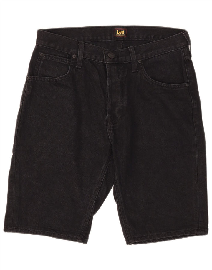 Pantaloncini di jeans da uomo Lee W30 cotone nero medio
