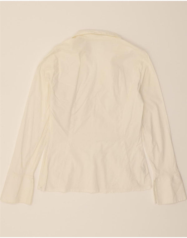 BENETTON Camicia da donna Camicetta UK 12 Cotone bianco medio