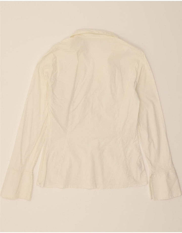 BENETTON Camicia da donna Camicetta UK 12 Cotone bianco medio