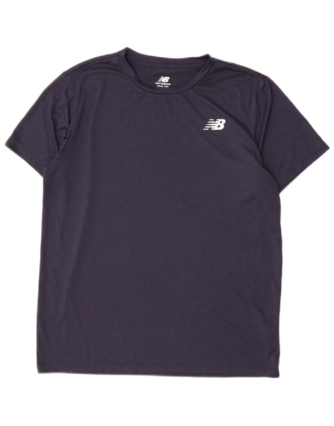 T-shirt da uomo New Balance Top grande poliestere gessato blu navy