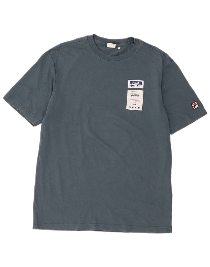 T-shirt grafica da uomo vestibilità ampia Fila Blu medio