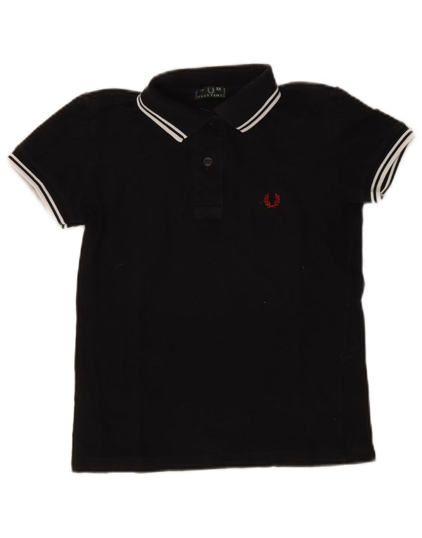 Polo corta da donna Fred Perry UK 6 XS cotone nero