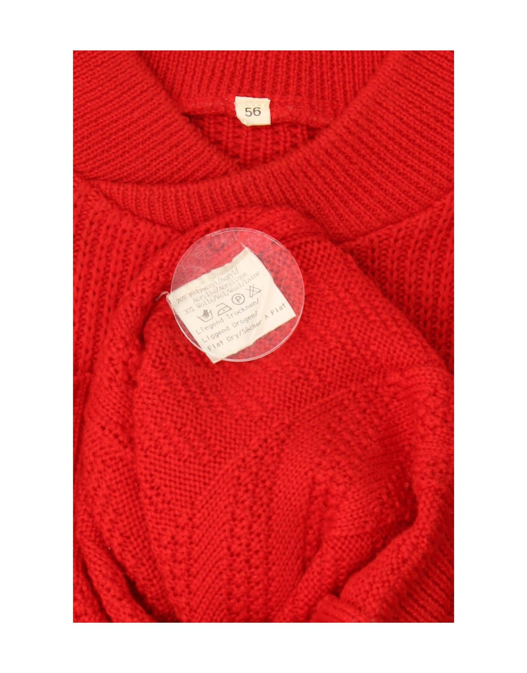 VINTAGE Mens Turtle Neck Jumper Sweater IT 56 XL Red Polyacrylic Vintage Vintage and Second-Hand Vintage from Messina Hembry 