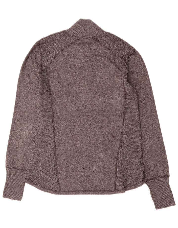 Maglione maglione da donna con collo con zip Eddie Bauer UK 16 grande grigio