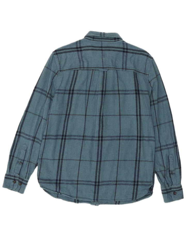 Camicia in flanella da uomo Fat Face in cotone scozzese blu medio