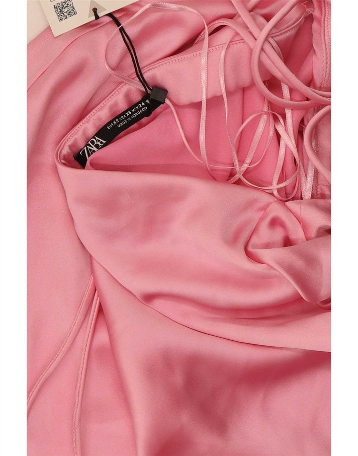 Vestito maxi senza spalline da donna Zara UK 4 XS Rosa
