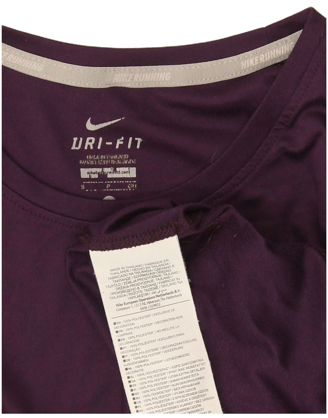 T-shirt Nike Dri Fit da donna Top UK 8 Small Viola Poliestere