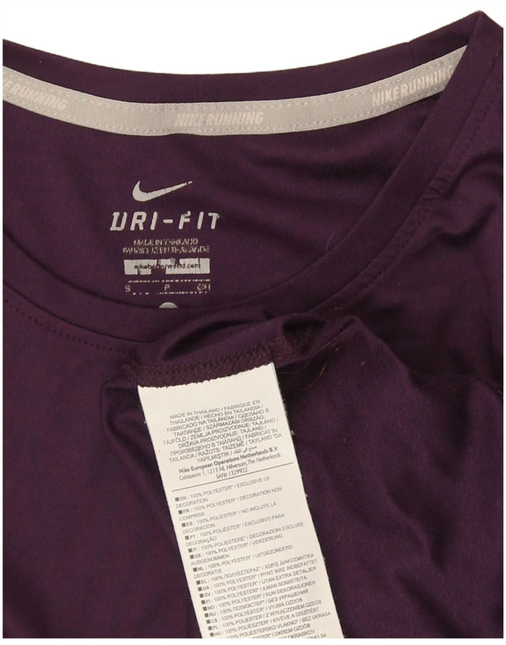 T-shirt Nike Dri Fit da donna Top UK 8 Small Viola Poliestere