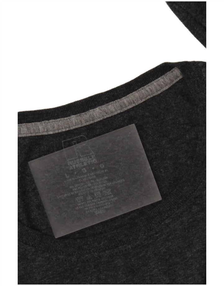 RUSSELL ATHLETIC Maglia da uomo a maniche lunghe grande in cotone grigio