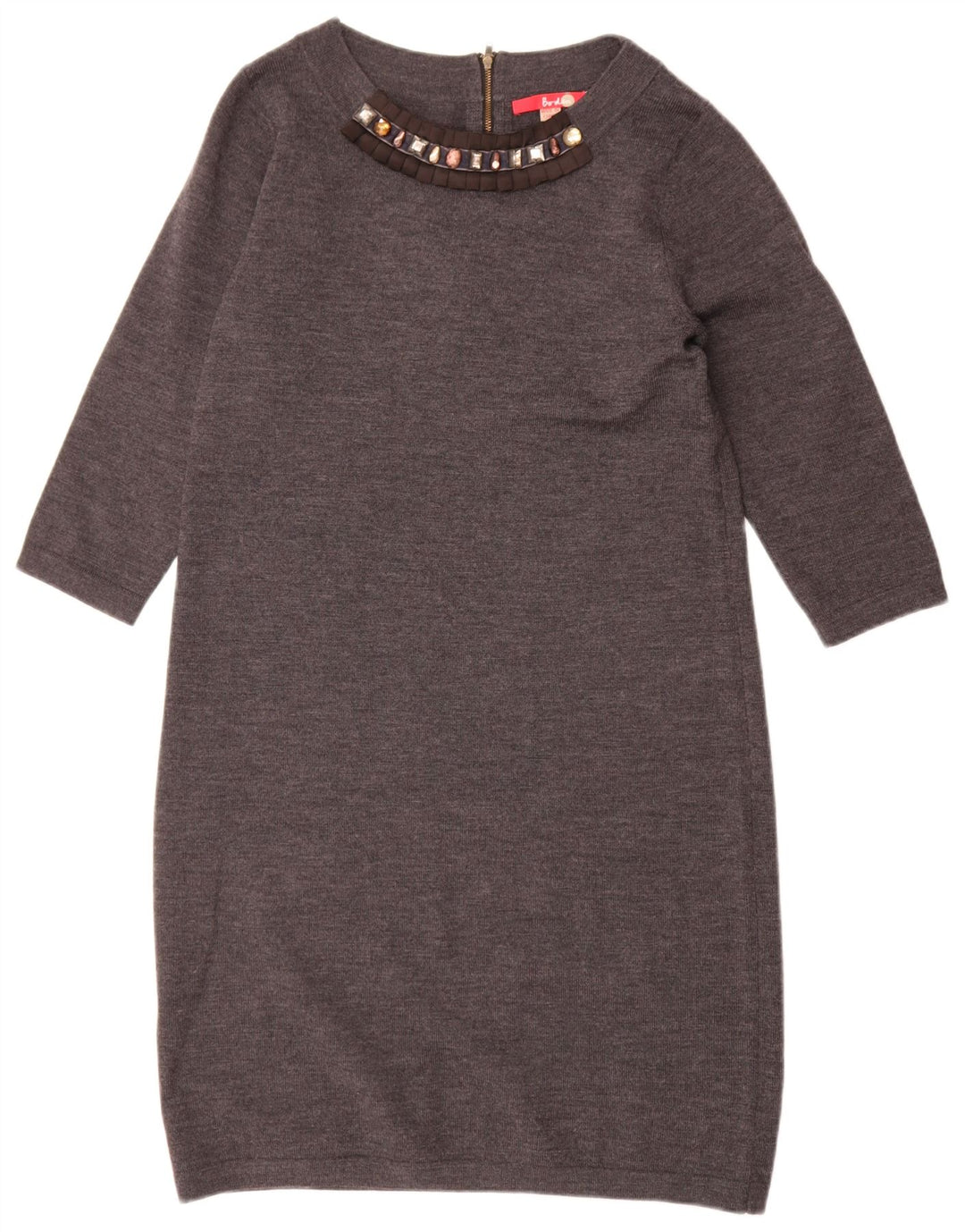 Abito maglione da donna con maniche a 3/4 Boden UK 12 Grigio medio
