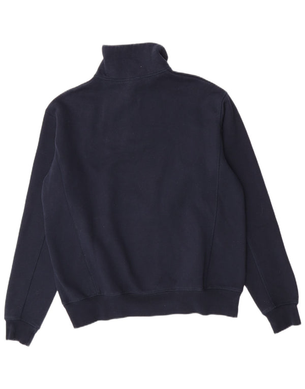 Zara Mens Zip Neck Sweatshirt Jumper Small Navy Blue Polyester