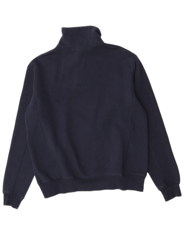 Felpa Zara da uomo con collo con zip, maglione piccolo in poliestere blu navy