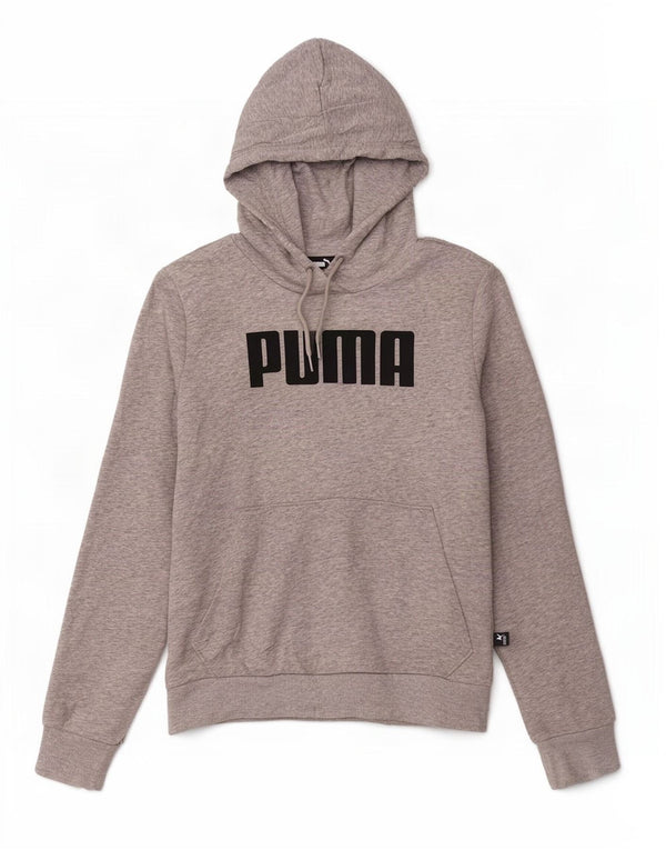 Felpa con cappuccio grafica da donna Puma UK 14 Cotone grigio medio