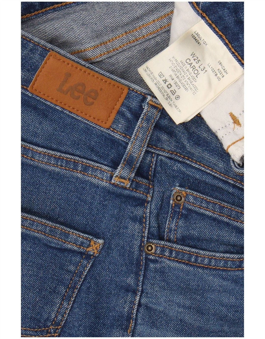 LEE Womens Carol Straight Jeans W25 L25 Blue Cotton