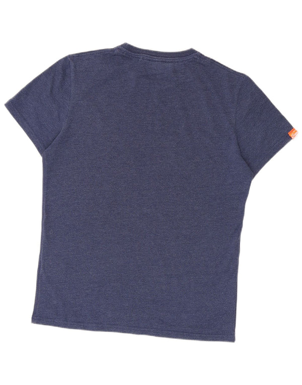 T-shirt grafica da uomo Superdry Top grande in cotone blu