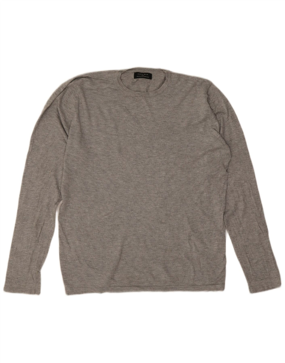 Maglione Zara da uomo girocollo in viscosa grigio medio