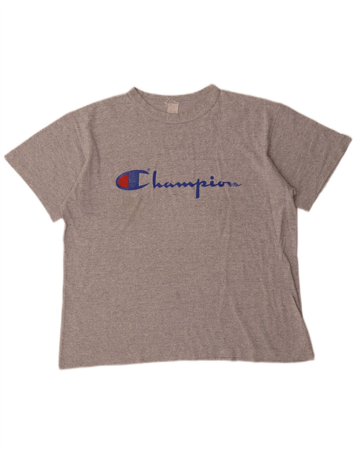 T-shirt grafica da uomo Champion Top grande in acrilico grigio