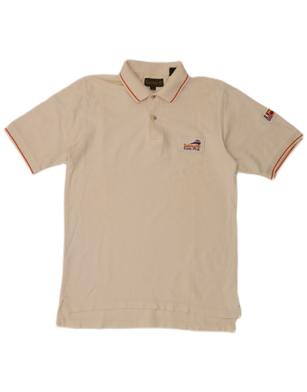 Polo da uomo Timberland piccola in cotone a righe beige