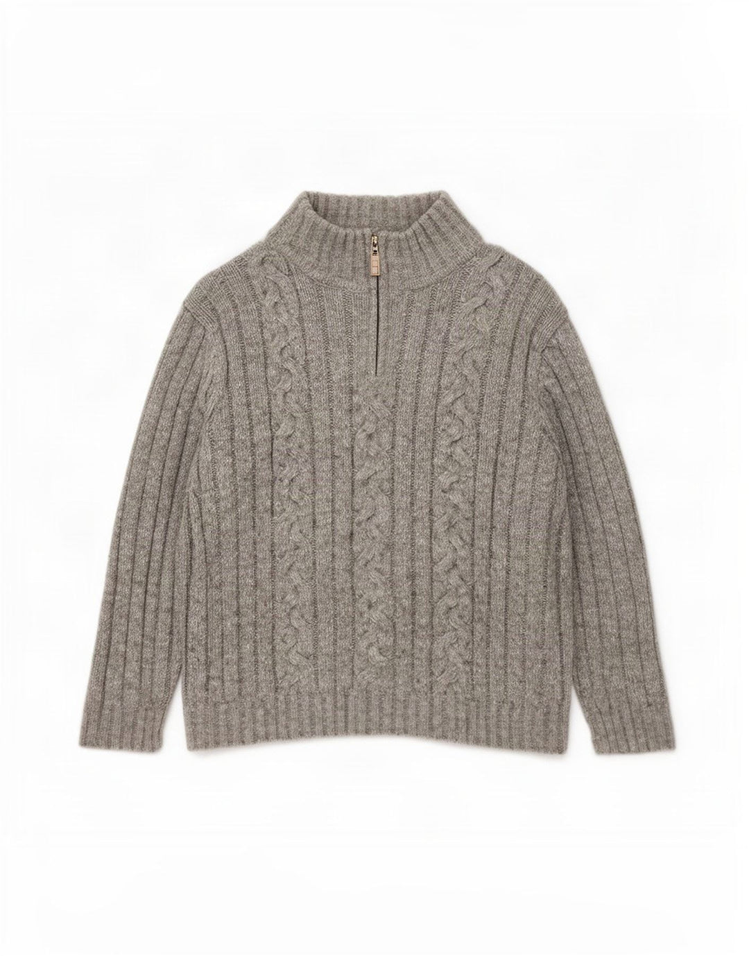 Maglione da uomo Marks & Spencer con zip e collo XL in acrilico grigio