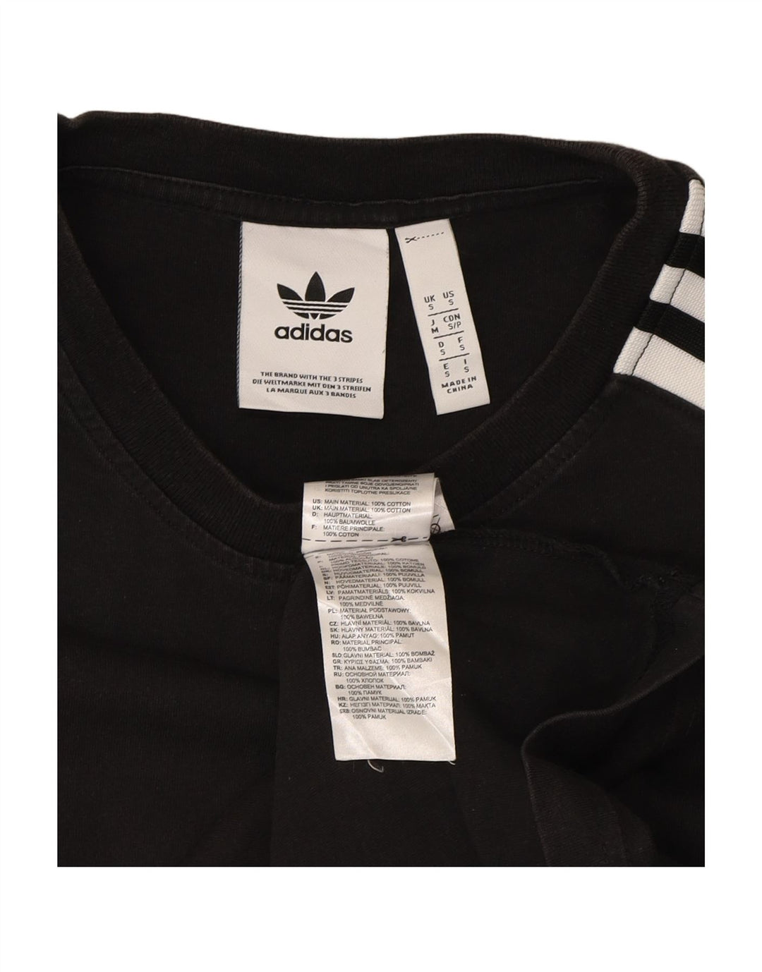 ADIDAS Mens Graphic T-Shirt Top Small Black Cotton