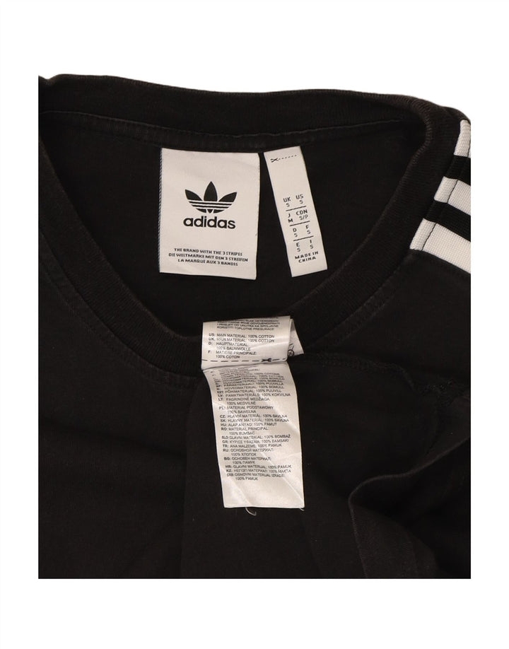 ADIDAS Mens Graphic T-Shirt Top Small Black Cotton