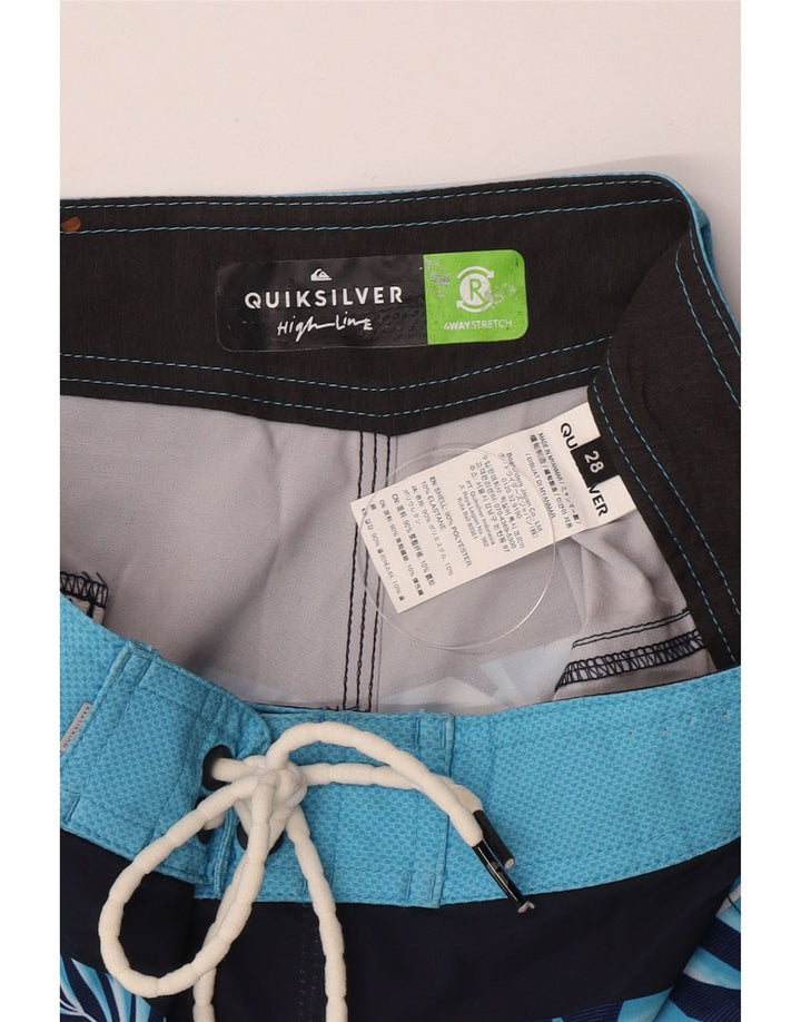 Pantaloncini da bagno da uomo Quiksilver piccoli in poliestere floreale blu