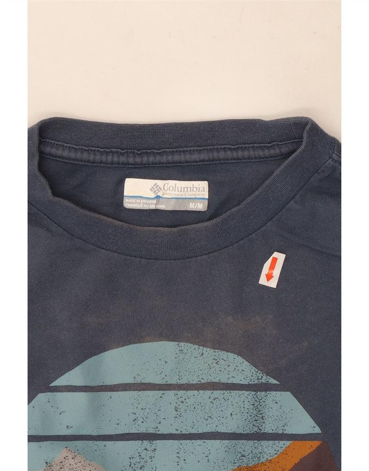 Maglietta grafica da uomo Columbia a maniche lunghe in cotone blu medio
