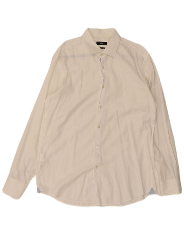 Camicia da uomo slim fit Hugo Boss taglia 16 grande bianca