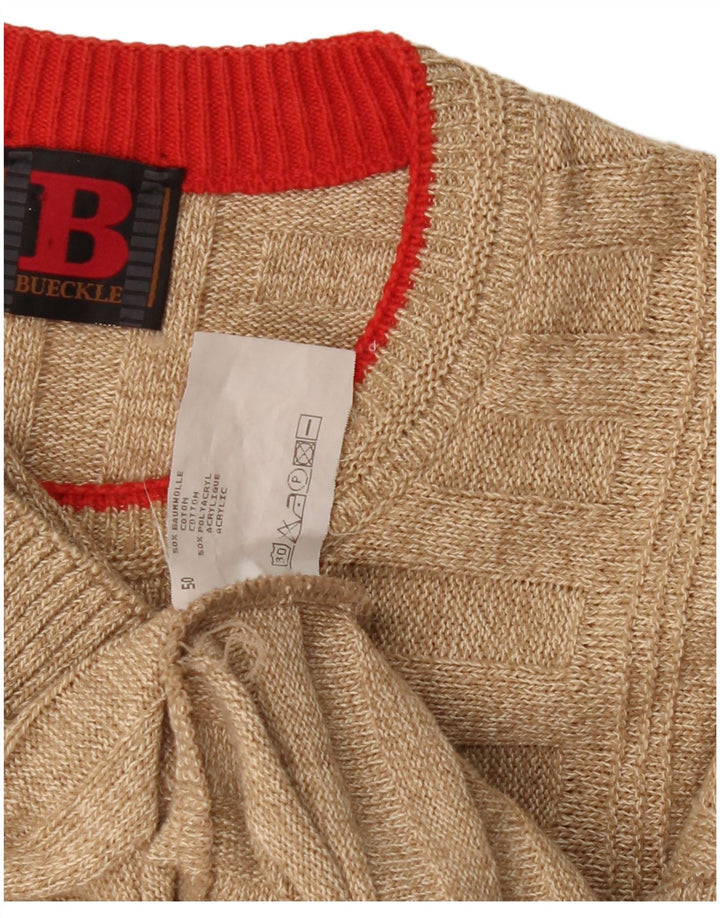 Maglione girocollo da uomo Bueckle IT 50 Cotone a righe beige medio